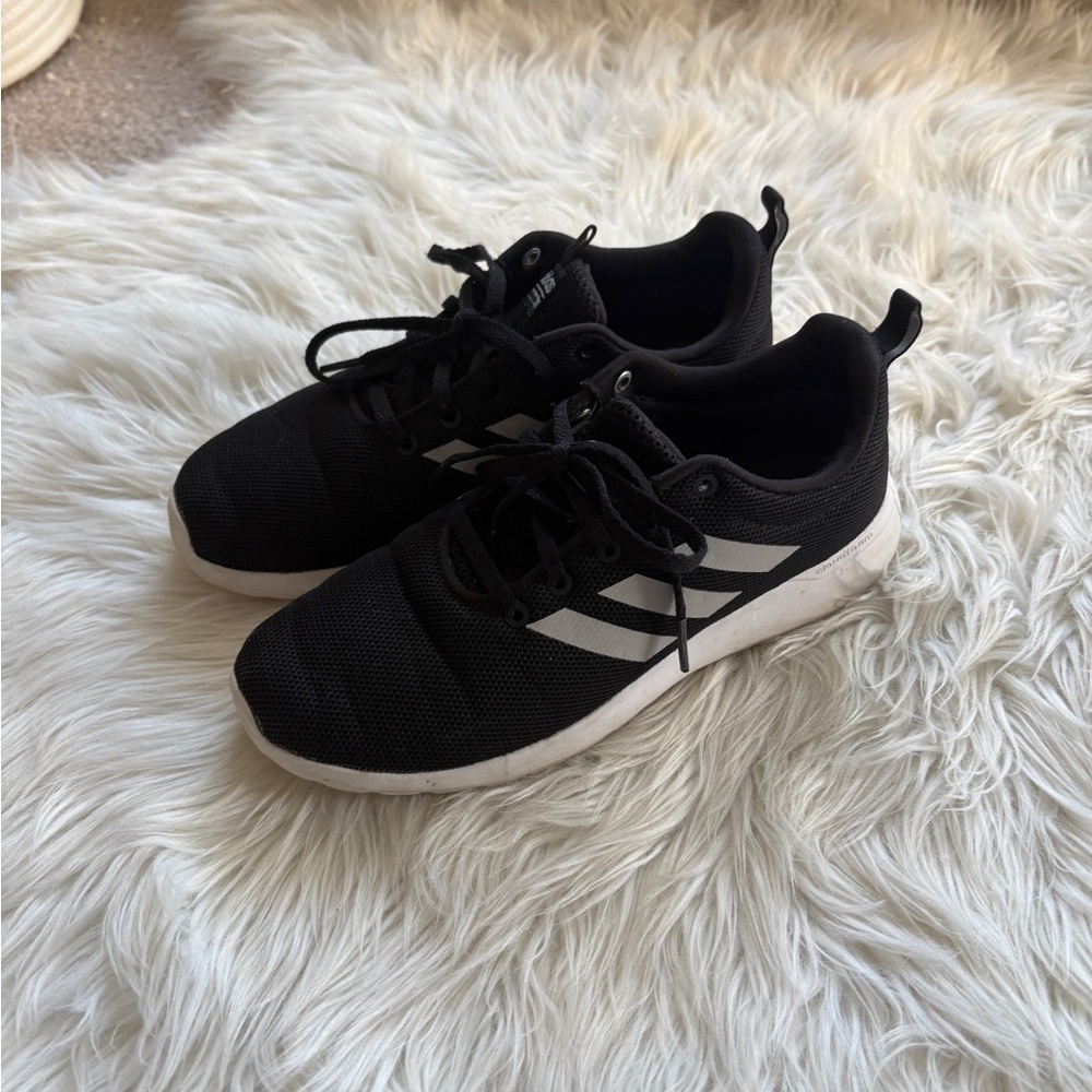 Adidas Black Mesh Sneakers with White Accents